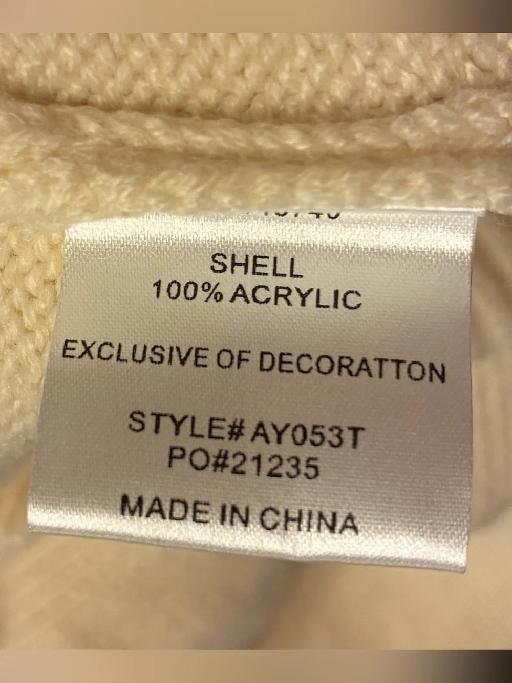 Hyacinth House Cream Crew Neck Sweater. Knit Appliqué Raised Flowers & Dots.EC
